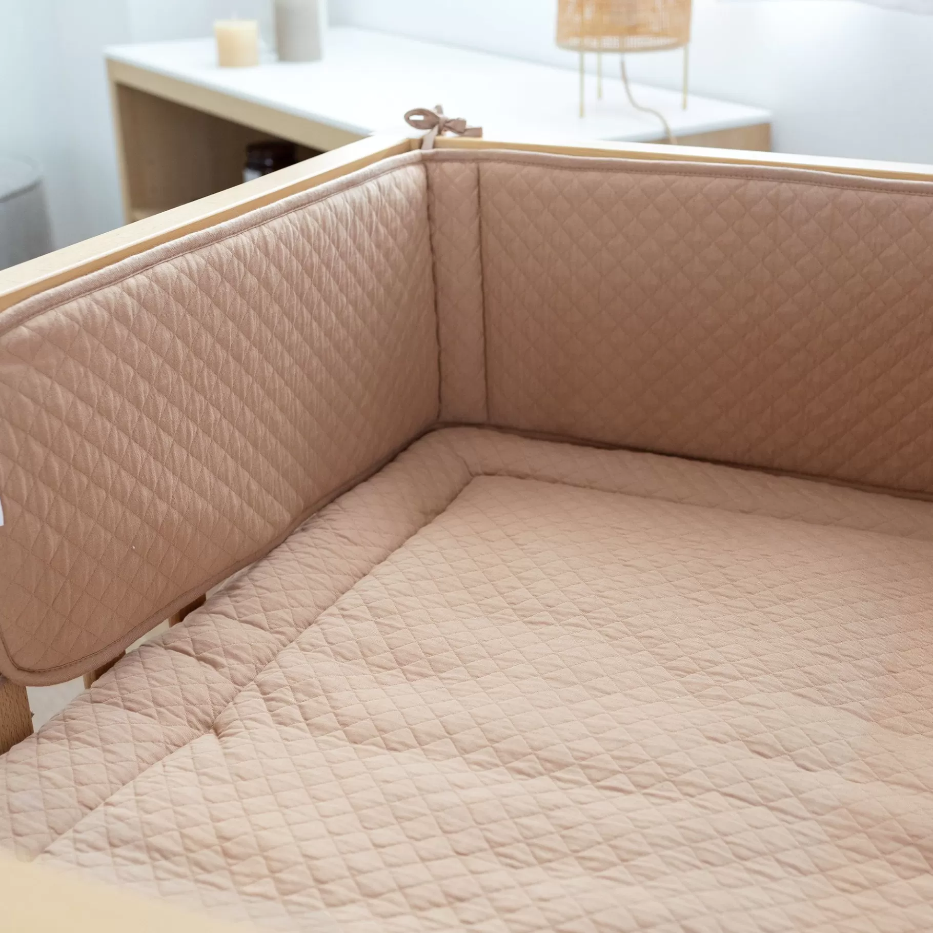 BEMINI Bed En Park Omrander Pady Quilted Jersey 30X180Cm Quilt Beige