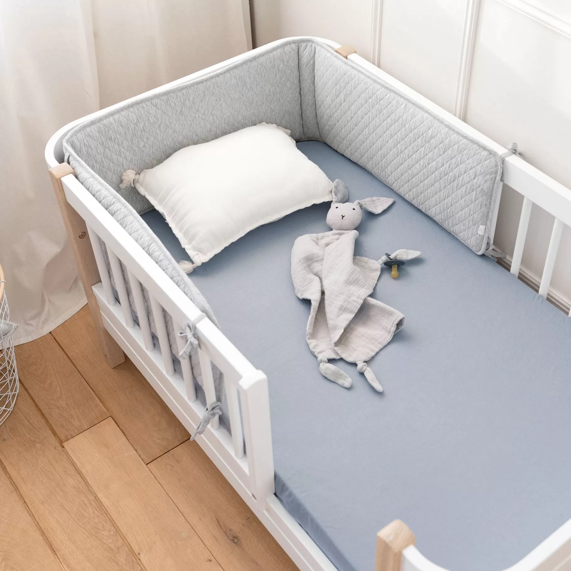 BEMINI Bed En Park Omrander Pady Quilted Jersey 30X180Cm Quilt Mix Grey