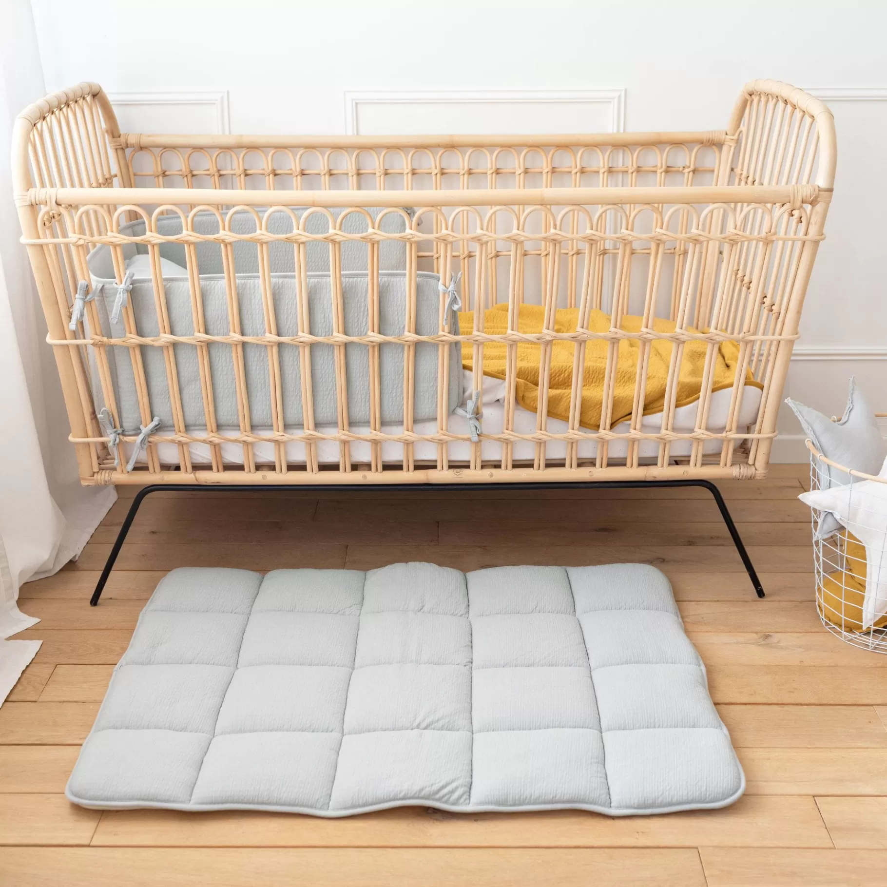 BEMINI Bed En Park Omrander Pady Tetra Jersey 30X180Cm Cadum Grizou