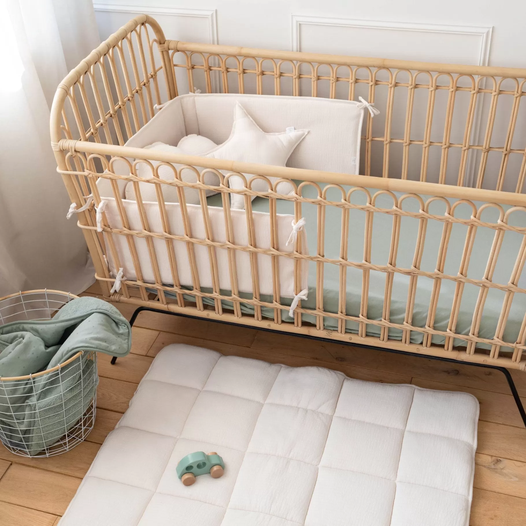 BEMINI Bed En Park Omrander Pady Tetra Jersey 30X180Cm Cadum Pudding