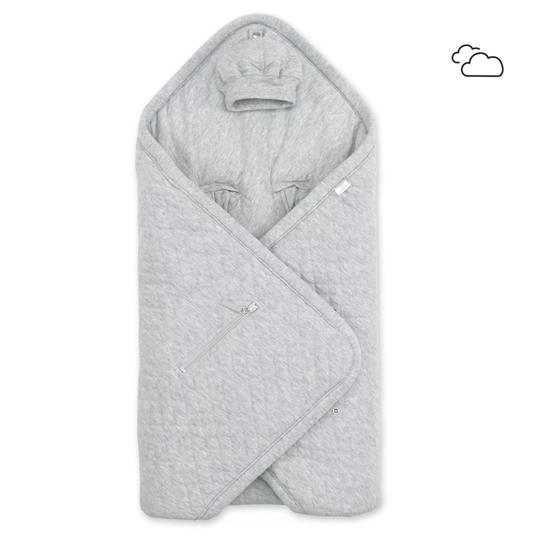 BEMINI Biside Pady Quilted + Jersey 0-12M Quilt Mix Grey