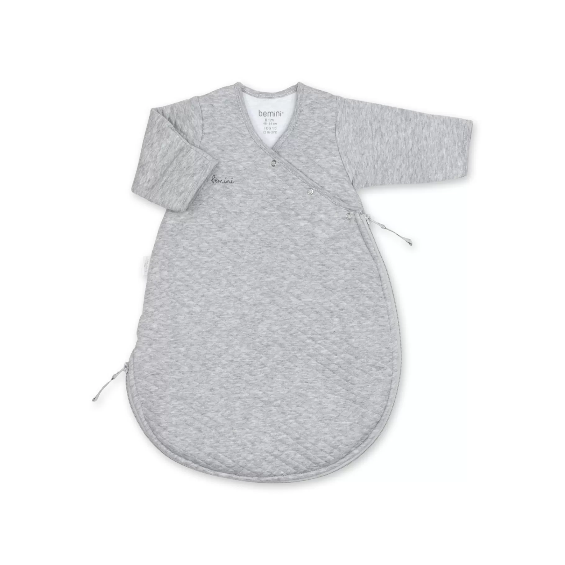 BEMINI Magic Bag Quilted Jersey 0-1M Grey Mix Tog 1.5