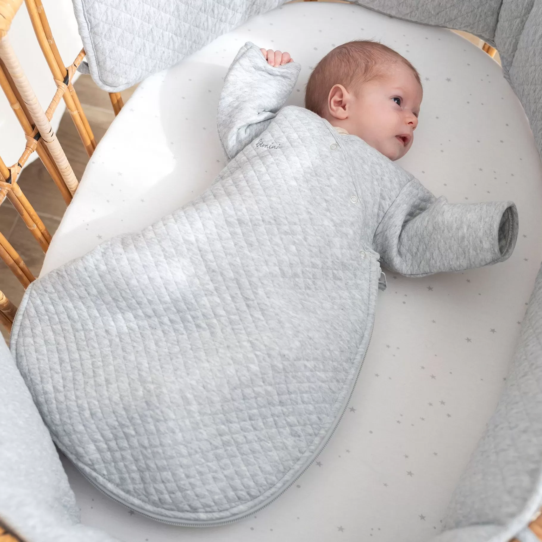 BEMINI Magic Bag Quilted Jersey 0-1M Grey Mix Tog 1.5